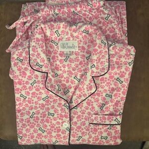 Character Ladies Pink Pajamas with Bone Print, size small